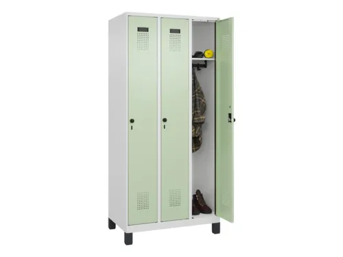 locker,HxBxD 1950x900x500mm,3vak,vak B 300mm,draaigrendel,voeten