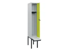 locker met bank,HxBxD 1950x300x815mm,1vak,vak B 300mm,draaigrendel