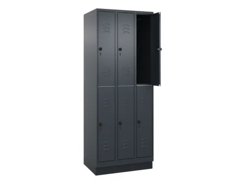 dubbeldekse locker,HxBxD 1950x750x500mm,3x2vak.,vak B 250mm