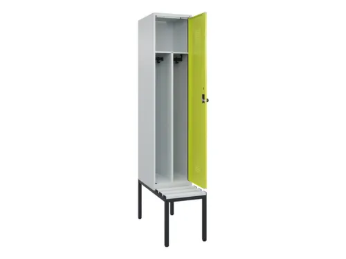 locker met bank,voor scheiding van kleding,HxBxD 2120x400x815mm,1vak