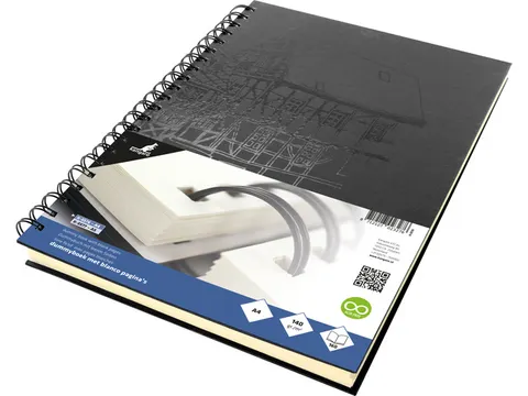 dummyboek Kangaro A4 Wire-o hardcover 80vel 140grs zwart blanco