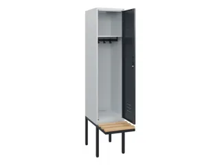 locker met bank,HxBxD 1950x400x815mm,1vak,vak B 400mm,draaigrendel - 2