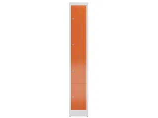 Lockerkast 1800x310x500mm 1x4 vakken cilinderslot, sokkel, RAL3000 - 2