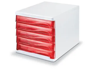 ladeblok,5lade(n),HxBxD 250x265x340mm,kunststof,wit - 1
