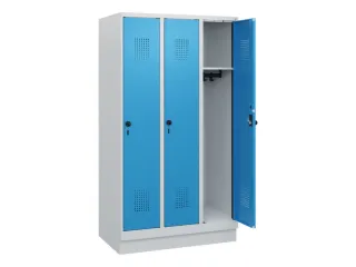 schoollocker,HxBxD 1630x900x500mm,3vak,vak B 300mm,draaigrendel,sokkel - 1