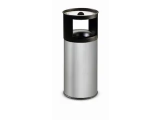 RVS combi-asbak,HxØ 800x310mm,afvalbak inhoud 40l,romp RVS,bluskop - 1