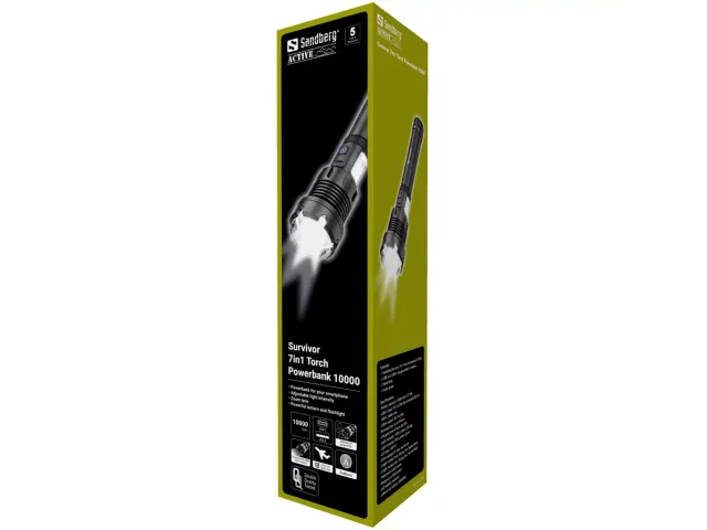 Sandberg Survivor 7in1 Torch Powerbank 10000 Mah