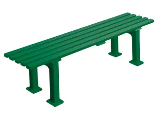 Kunststofbank 415x1500x370mm Zit H 415mm 5 Latten 2 Pootstellen Groen - 1