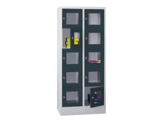 lockerkast,HxBxD 1850x800x500mm,2x5vakken,RAL7035,front RAL7016 - 2