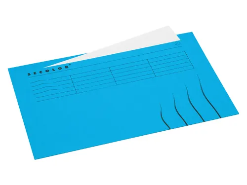 Vouwmap Secolor Folio ongelijk 225gr blauw