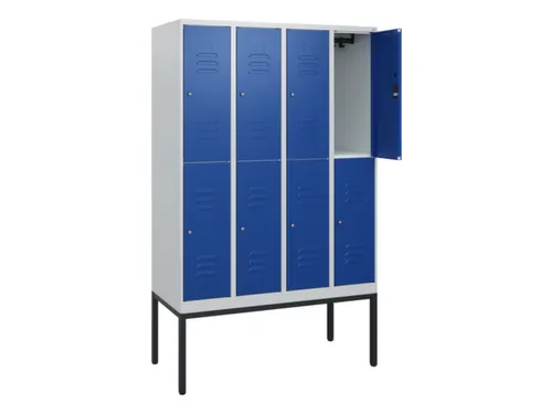 dubbeldekse locker,HxBxD 1950x1200x500mm,4x2vak.,vak B 300mm,cil.-slot