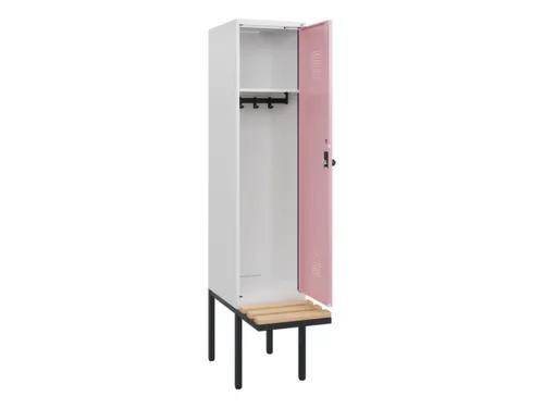 locker met bank,HxBxD 1950x400x815mm,1vak,vak B 400mm,draaigrendel