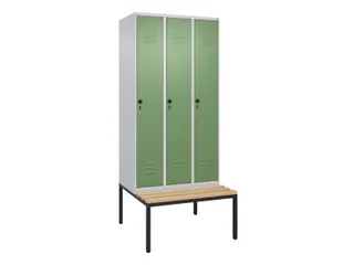 Dekenkist Classic+ 3 vakken 30cm 212x90x81.5cm Lichtgrijs/Groen - 1