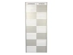 Menoor In-Uit bord 35 namen Aluminium Aanwezig/Afwezig Wit
