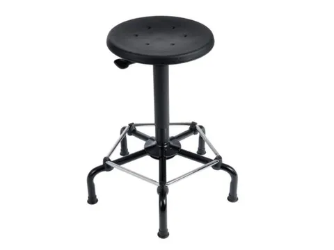 Draaikruk 540-730Mm Pu Zwart Gasveer Voetkruis Zwart Staal Glijders