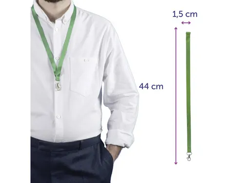 Lanyard Avery rPET groen 440x15mm met karabijnhaak 10 stuks