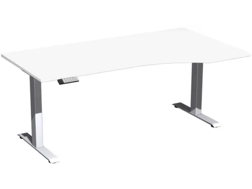 In hoogte verstelbaar bureau in vrije vorm,HxBxD 730-1230x1800x1000mm
