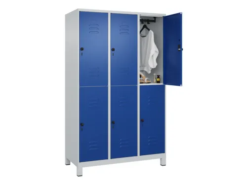 dubbeldekse locker,HxBxD 1950x1200x500mm,3x2vak.,vak B 400mm