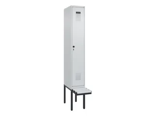 locker met bank,voor scheiding van kleding,HxBxD 2120x300x815mm,1vak - 2