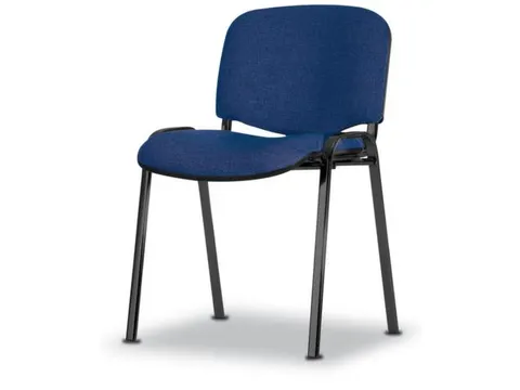 Bezoekersstoel,4Voeten Ovale Buis Zwart,Zitting Stof Donkerblauw