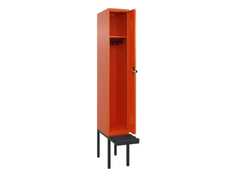 locker met bank,HxBxD 2120x300x815mm,1vak,vak B 300mm,draaigrendel