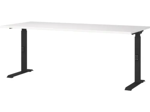 In hoogte verstelbaar bureau,HxBxD 680-910x1800x800mm,blad wit