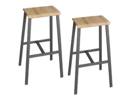 Set Barkrukken Industrial, zitting Eiken natuur