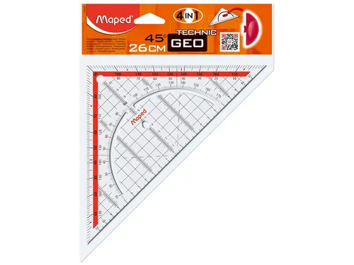 Geodriehoek Maped 028700 26cm 45 Graden Transparant