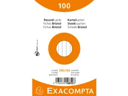Pk 100 Cards 100X150 Asst Lined