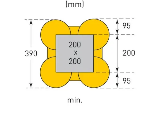 zuilbescherming,HxBxD 1000x390-890x390-890mm,op maat te snijden,PE