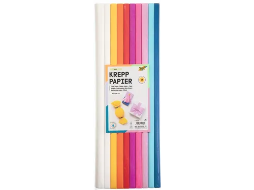 Crêpepapier Folia 50x200cm 10 rollen mixkleuren