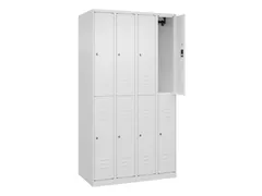 dubbeldekse locker,HxBxD 1850x1000x500mm,4x2vak.,vak B 250mm,cil.-slot