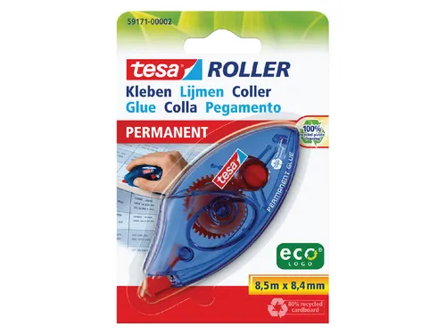 Lijmroller Tesa ecoLogo permanent op blister