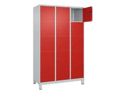 lockerkast,HxBxD 1950x1200x500mm,3x5vakken,vak B 400mm,cil.-slot