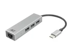 Hub ACT USB-C 3.0 3x USB-A Gigabit ethernet