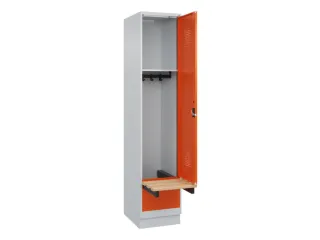 locker met bank,HxBxD 1950x400x815mm,1vak,vak B 400mm,cilinderslot - 1