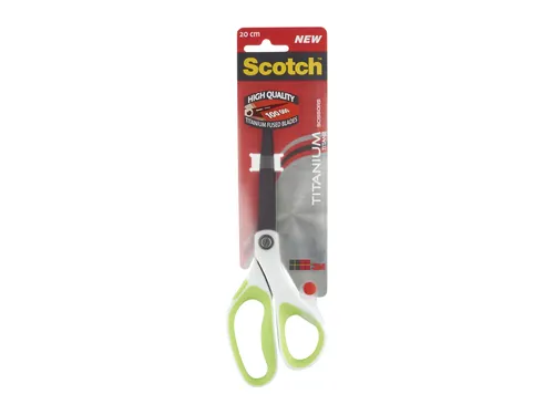 Schaar Scotch 20cm titanium met groot oog groen blister