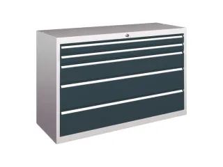 ladekast 800x1023x600mm 5laden cilinderslot RAL7035 front RAL7016 - 1