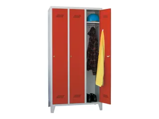 locker,HxBxD 1850x900x500mm,3vak,vak B 300mm,RAL7035,front RAL3000 - 3