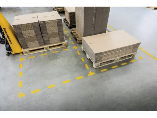 Vloermarkeringssticker in Pijlvorm Geel 100x200mm