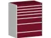 ladekast HxBxD 1200x1050x650mm 7laden RAL7035 front RAL3004