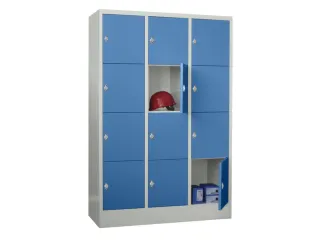 lockerkast,HxBxD 1850x1200x500mm,3x4vakken,RAL7035,front RAL5012 - 2