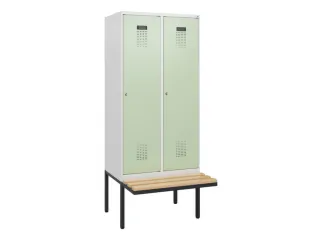 locker met bank,HxBxD 1950x800x815mm,2vak,vak B 400mm,cilinderslot - 2