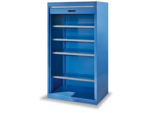 zwaarlast-roldeurkast,HxBxD 1950x1100x641mm,4xStalen bodem,lak RAL3003