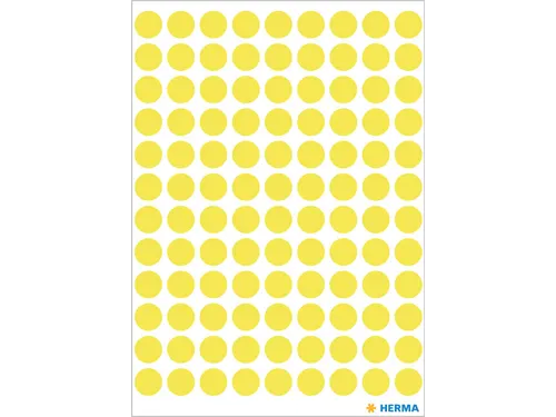 HERMA 1834 Multipurpose etiketten Rond 8mm Fluor Geel 540 stuks