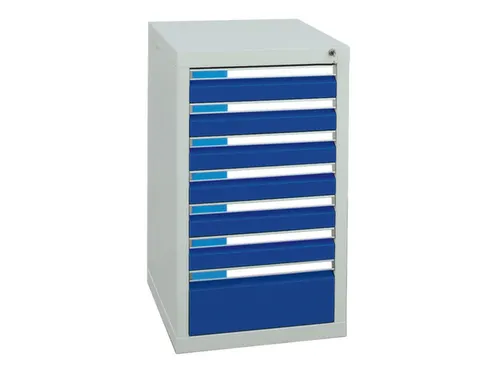 ladekast HxBxD 900x500x500mm 7laden vergrendeling RAL7035 RAL5010