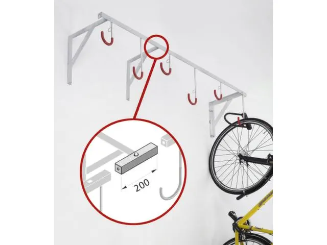 Fiets-Hangrek 4Plaatsen L 1200Mm Wandmontage