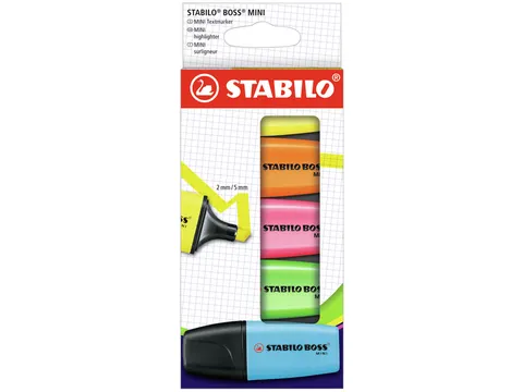 Markeerstift STABILO BOSS min assorti etui à 5 stuks