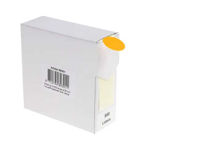 Etiket Rillprint 25mm op rol fluor oranje 500 stuks