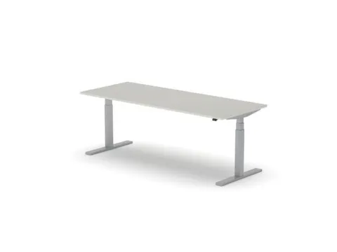 Elektrisch ihv bureau,HxBxD 650-1310x2000x800mm,blad lichtgrijs